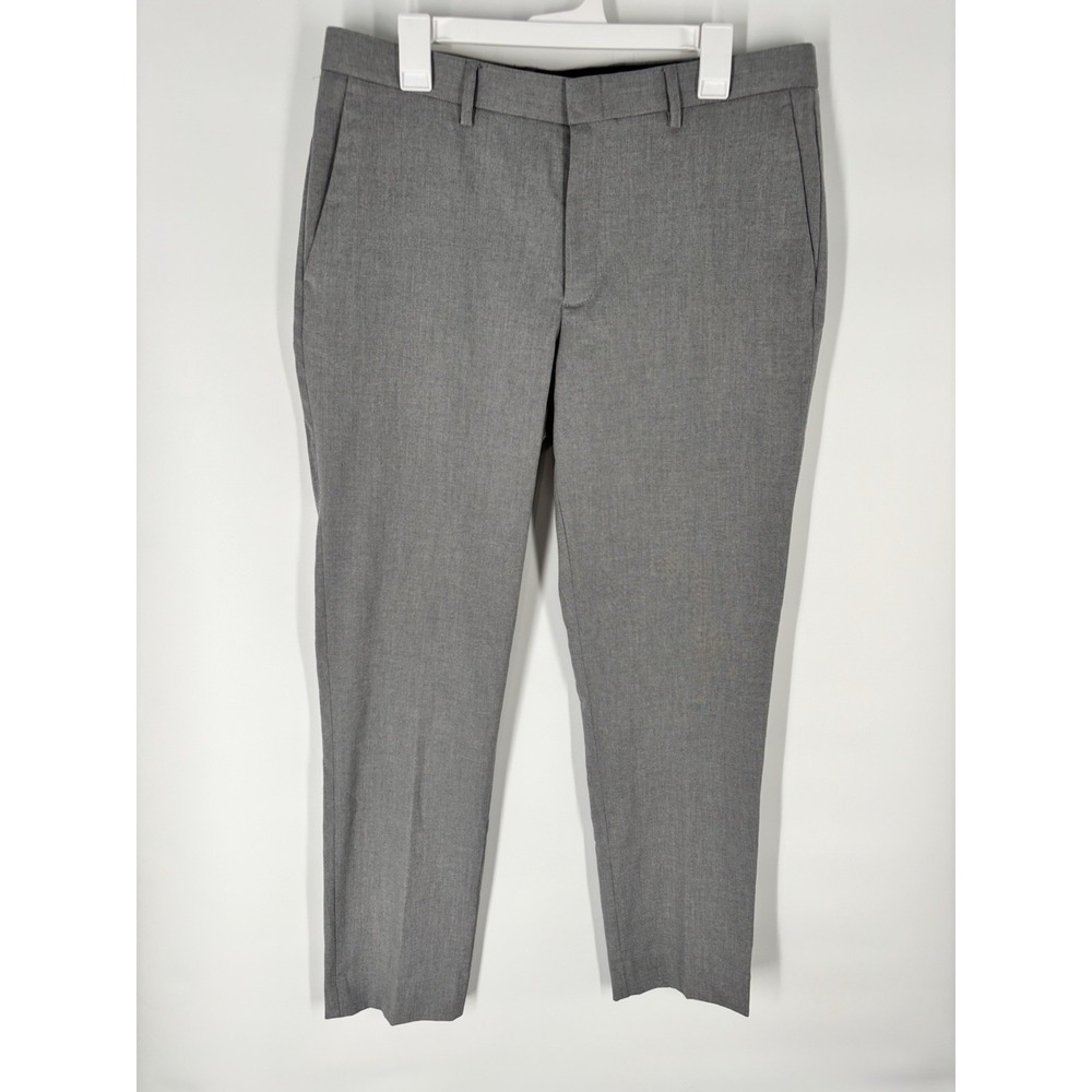 J.Crew Mens Ludlow Dress Pants 34x31 Slim Flat Front Gray Stretch Office Preppy‎
